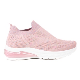 W. Potocki Pink, women's sports, Potocki sneakers, fabric with glitter