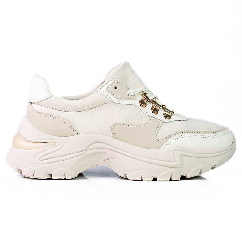 Women's sneakers on a thick Shelovet beige sole