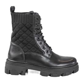 Shelovet women's lace-up quilted black bags Shelovet women's lace-up quilted black bags