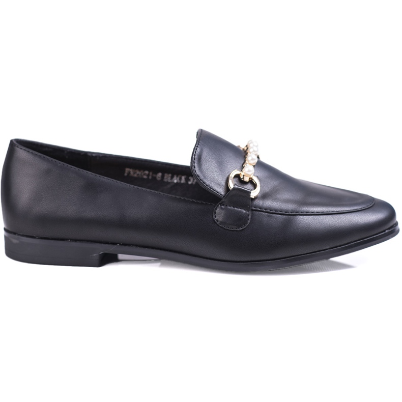 Black Shelovet women's moccasins with pearls