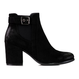 Women's black suede Chelsea boots on the Shelovet post