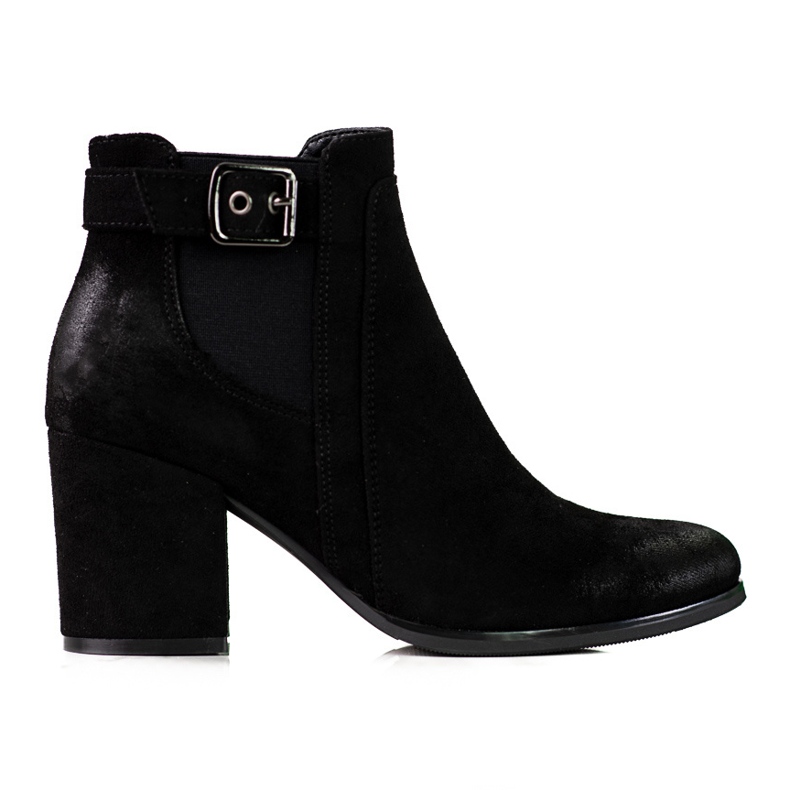 Women's black suede Chelsea boots on the Shelovet post