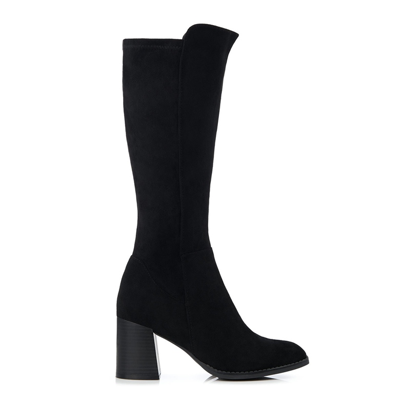 Black Women's Shelovet boots made of ecological suede Black Women's Shelovet boots made of ecological suede