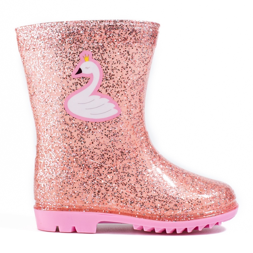 High Glitter Girls' Shelovet rain boots, light pink