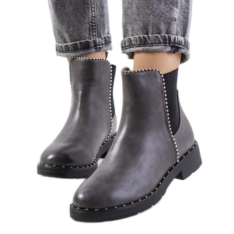Gray Chelsea boots from Luton grey