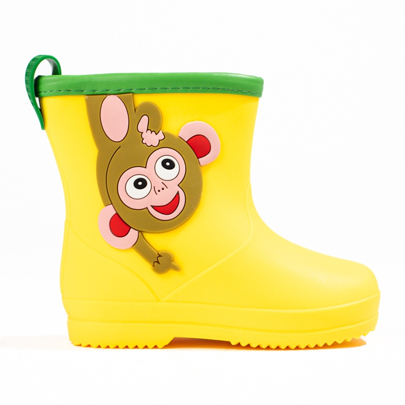 Shelovet low boots for boys with a monkey yellow