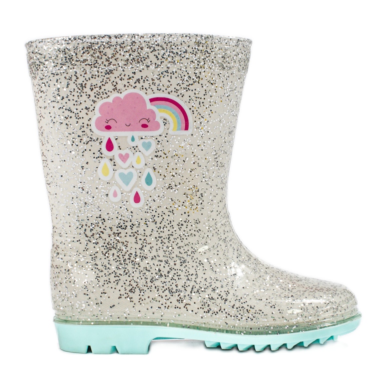 High glitter girls' Shelovet silver galoshes High glitter girls' Shelovet silver galoshes