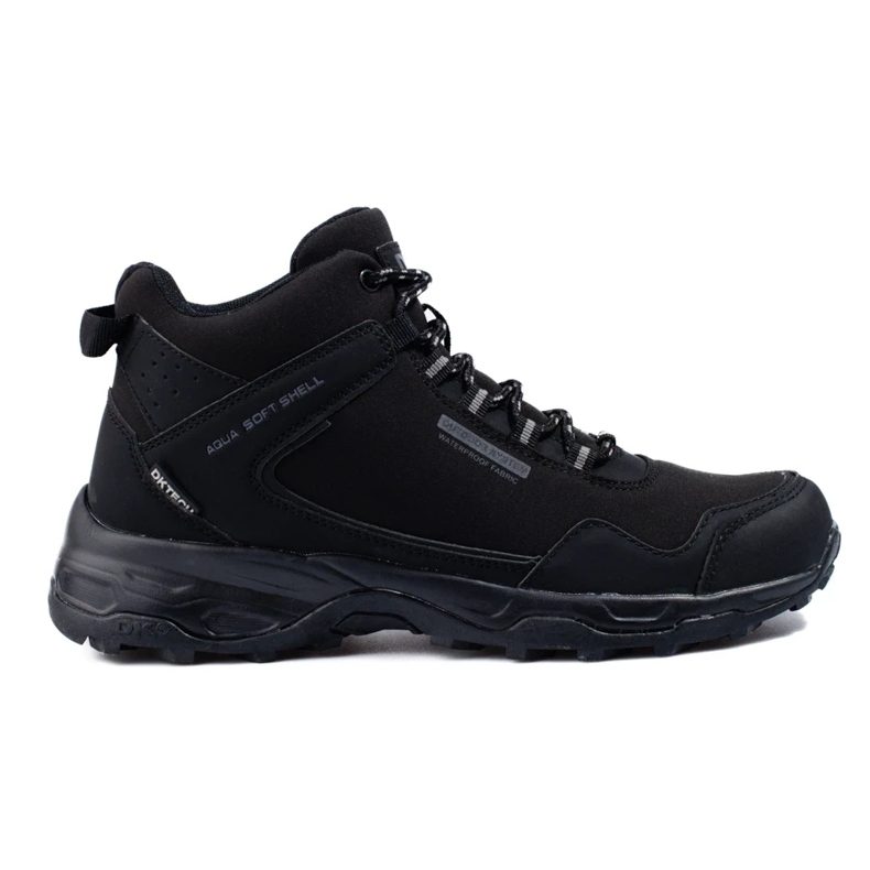 DK black men's high trekking shoes