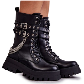 PG1 High Workers Boots With Chain Black Montero PG1 High Workers Boots With Chain Black Montero