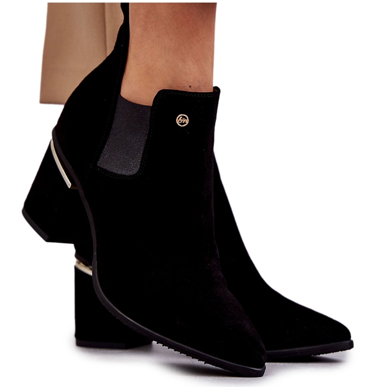Suede Boots On High Heel Laura Messi 2506 Black