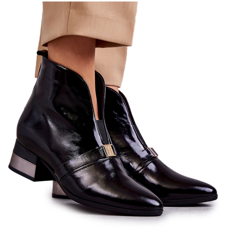 Leather Boots On Flat Heel Laura Messi 2268 Black Leather Boots On Flat Heel Laura Messi 2268 Black