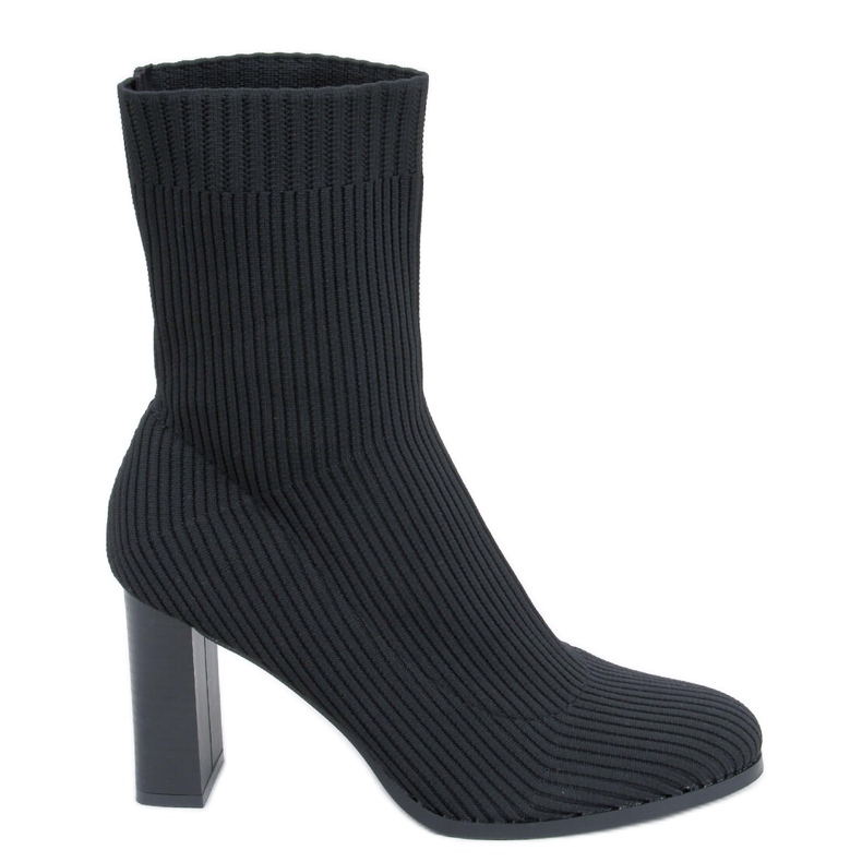 Hermione Black high-heeled sock boots