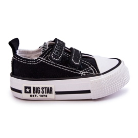 Children's Cloth Sneakers With Velcro Big Star KK374080 Black-White