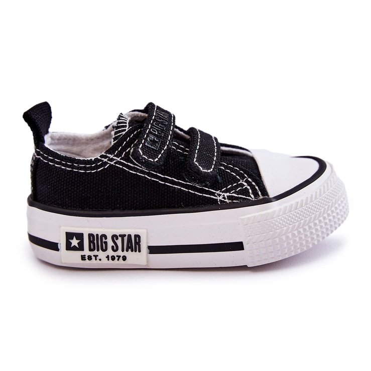 Children's Cloth Sneakers With Velcro Big Star KK374080 Black-White