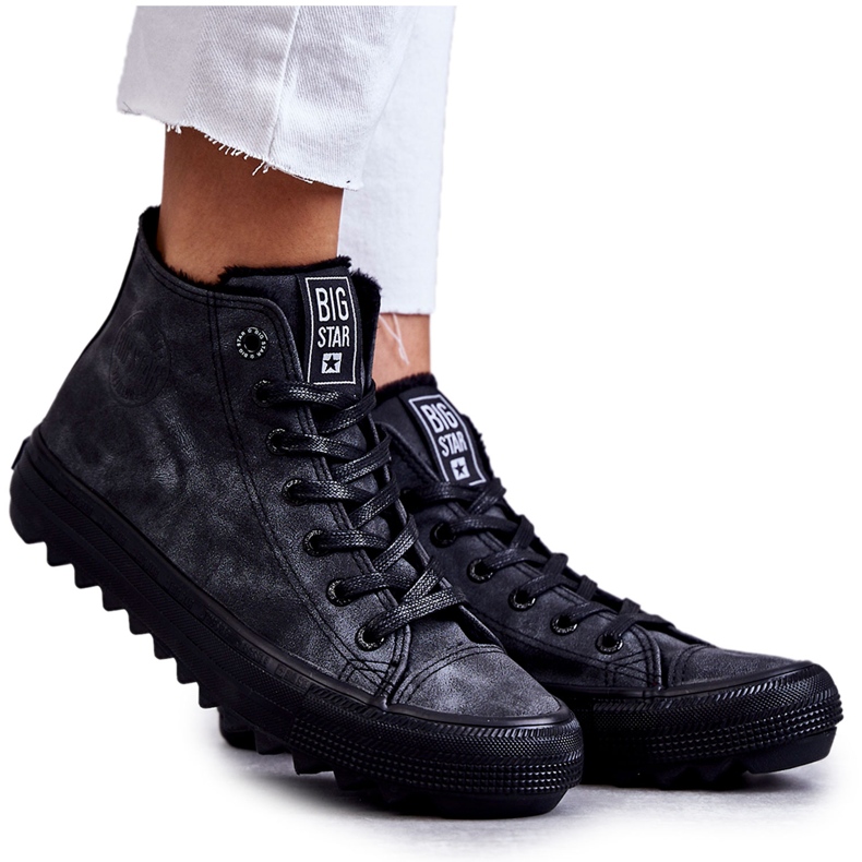 Women's Sneakers Big Star High Warmed Black GG274069