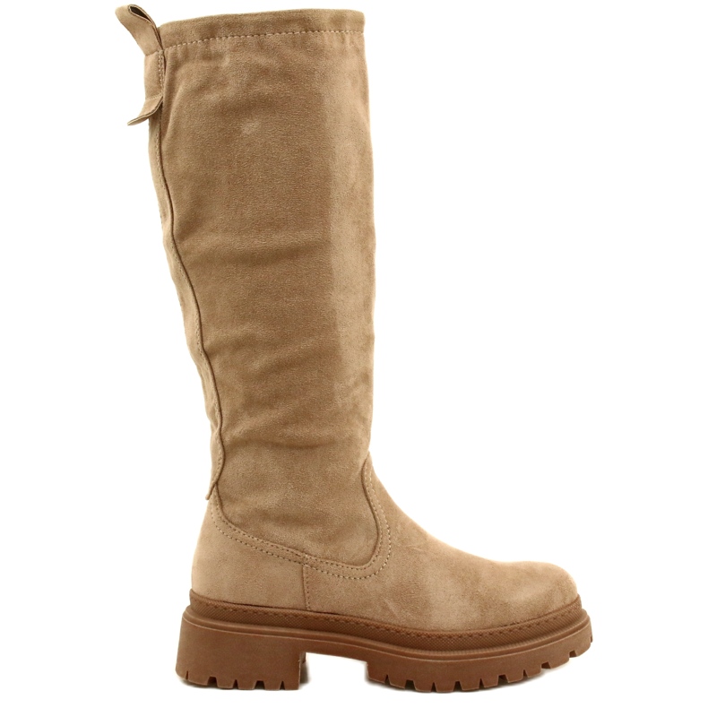Evento Suede Boots with a Thick Bottom 22KZ35-5223 Beige Evento Suede Boots with a Thick Bottom 22KZ35-5223 Beige