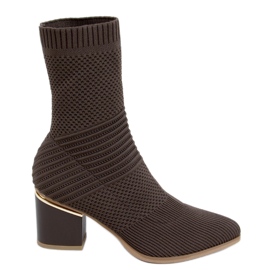 Tiara Brown high-heeled sock boots
