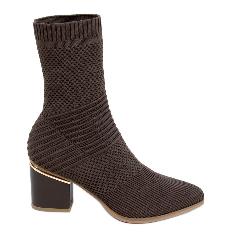 Tiara Brown high-heeled sock boots