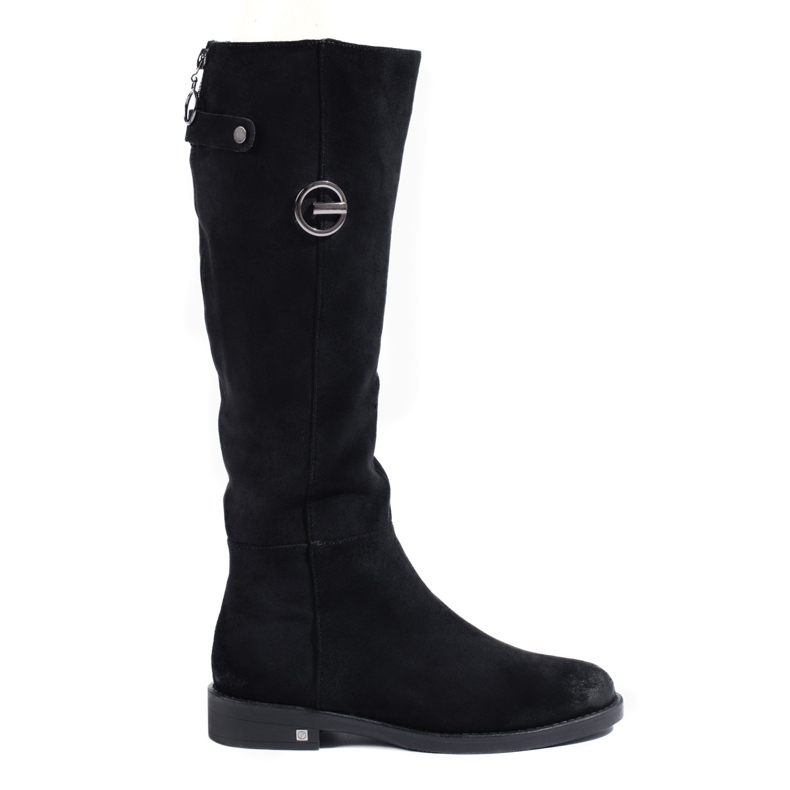 W. Potocki Suede women's boots with a flat heel from Potocki black