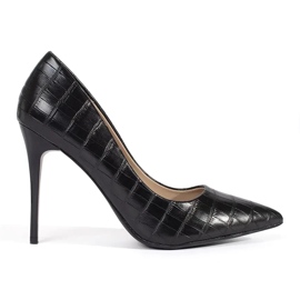 Fashionable women's pumps with a high heel black Fashionable women's pumps with a high heel black