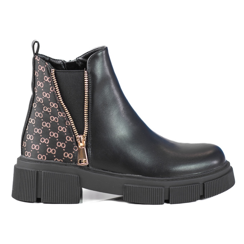 Ladies' black Chelsea boots on the Shelovet platform