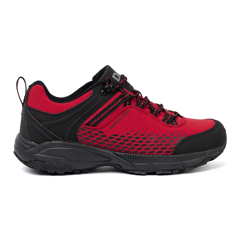 Men's trekking shoes on a thick DK red sole black Men's trekking shoes on a thick DK red sole black