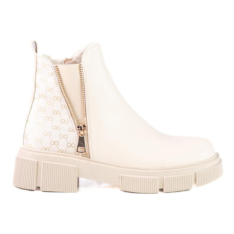 Ladies' beige Chelsea boots on the Shelovet platform