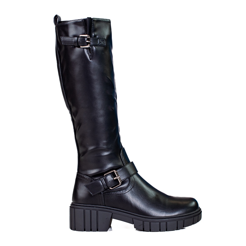 Women's Shelovet boots with a thick sole black Women's Shelovet boots with a thick sole black