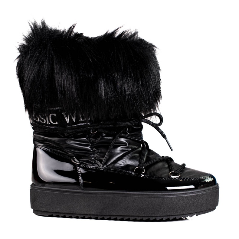 Black women's snow boots with Shelovet fur
