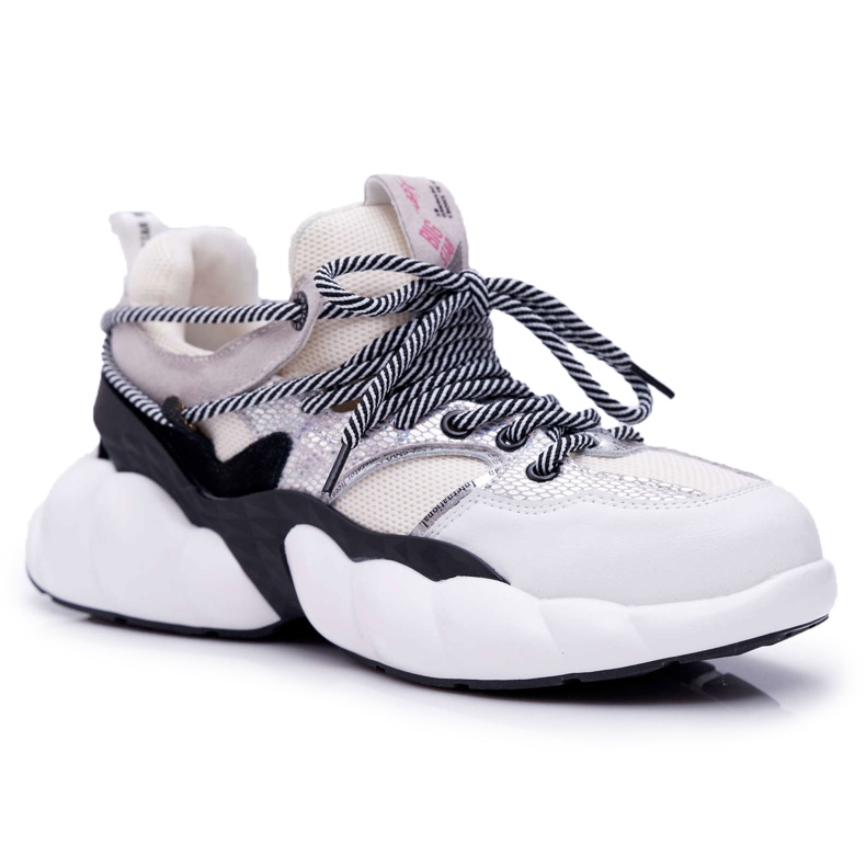 Women's Sport Shoes Big Star by Daniel Lopez White FF274A546 black silver
