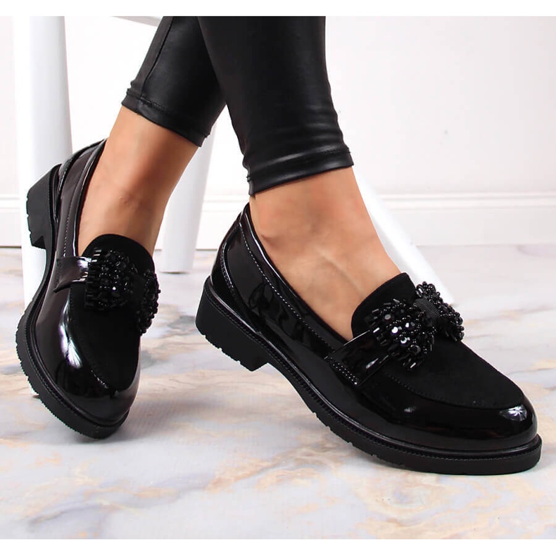 S.Barski Women's loafers lacquered lords with a bow black S. Barski S.Barski Women's loafers lacquered lords with a bow black S. Barski