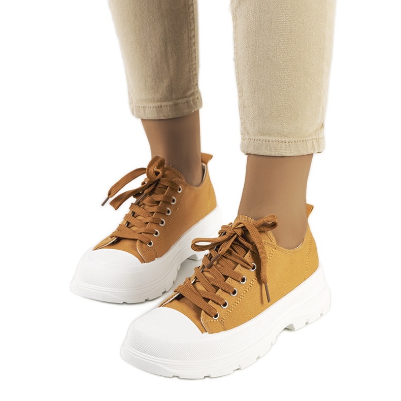 Brown sneakers with a thick Ardglass sole