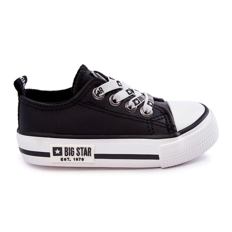 Children's Leather Sneakers Big Star KK374043 Black-White