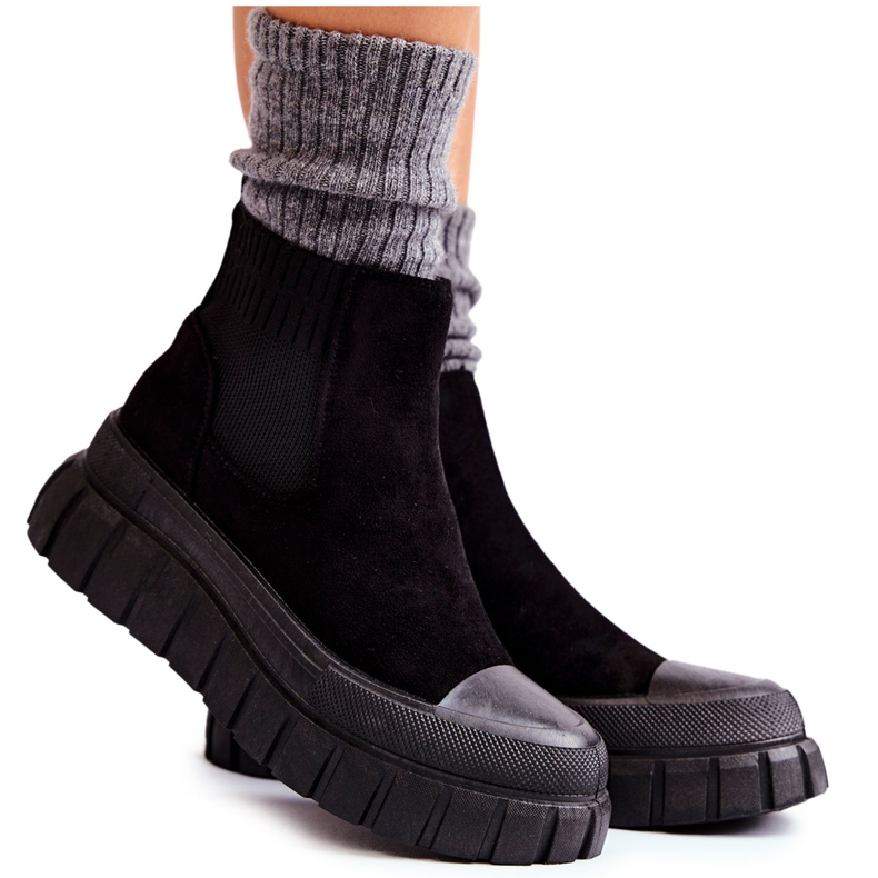 FB2 Fashionable Slip-On Boots On The Black Jenna Platform