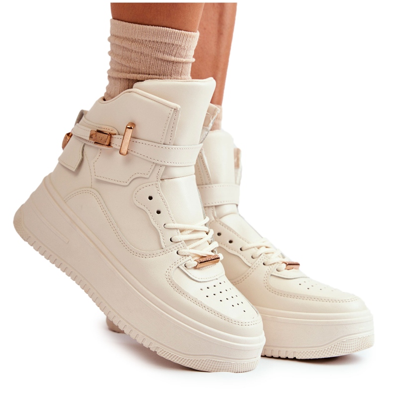 FB2 Women's Insulated High Sports Shoes Beige Lexa