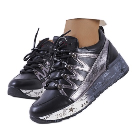 BM Black and metallic Ballard sneakers silver