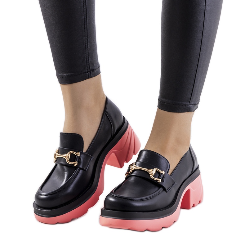 Black brogues on pink Korgal soles Black brogues on pink Korgal soles