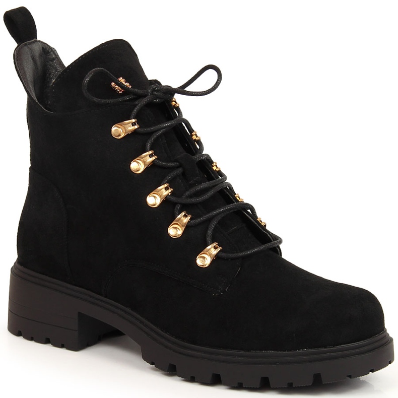 S.Barski Black S. Barski suede leather boots for women
