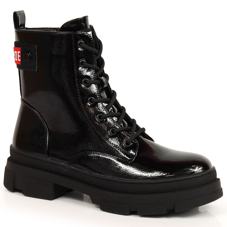 S.Barski Black patent leather boots by S. Bararski