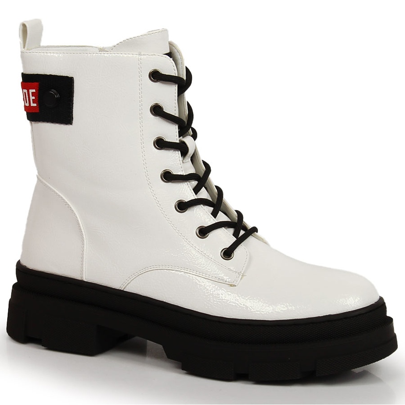 S.Barski Women's boots, lacquered white S. Bararski
