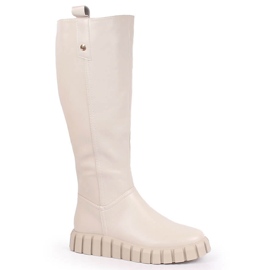 Women's flat insulated beige boots Potocki
