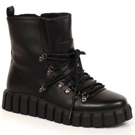 Black Women's warm platform boots Potocki WOL108A Black Women's warm platform boots Potocki WOL108A