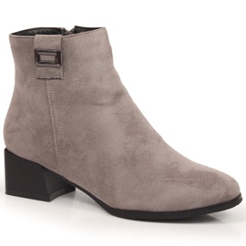 M. DASZYŃSKI Gray warm suede boots for women Daszyński SAN3A grey