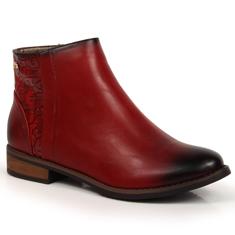 M. DASZYŃSKI Red Women's warm Jodhpur boots Daszyński SAN4B