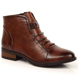 Brown flat-heeled boots Sabatina SAB118