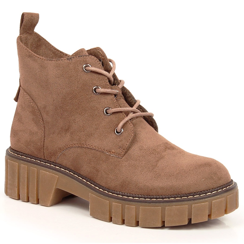 Women's padded workers on a brown suede platform by Sergio Leone