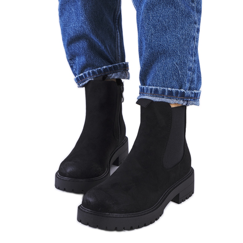 Black eco-suede boots from Ecrin