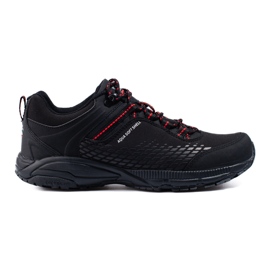 Men's trekking shoes on a thick sole DK black and red