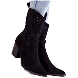 Women's Suede Boots With Black Ariane Cowboy Boots