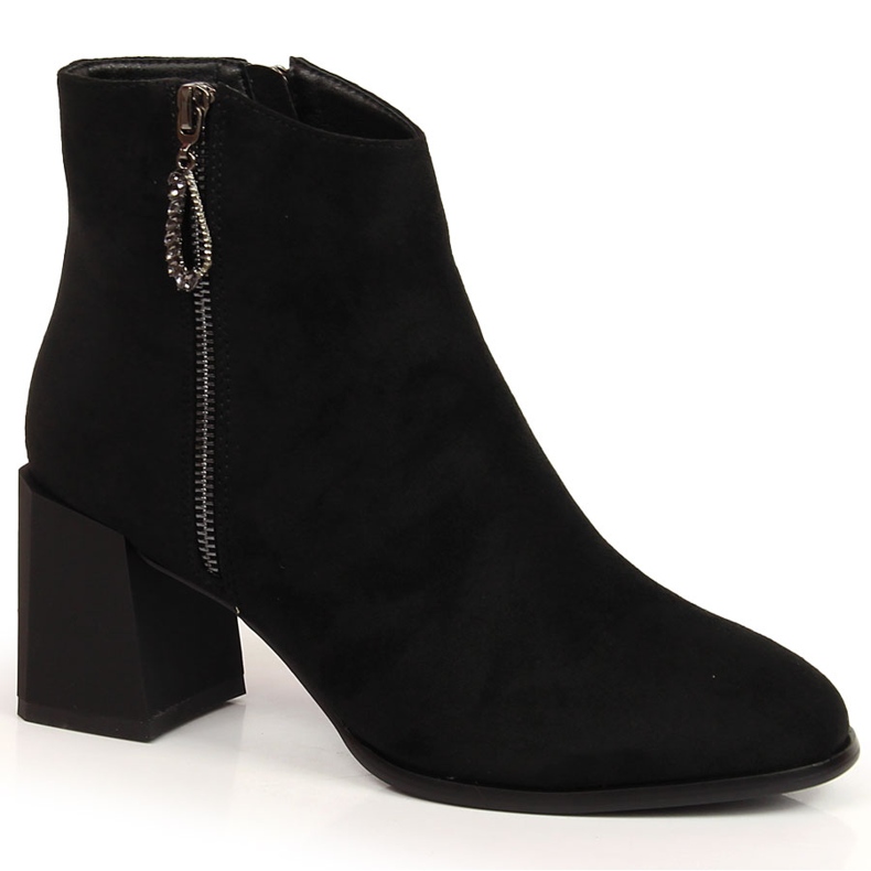 S.Barski Women's black suede ankle boots by S. Barski